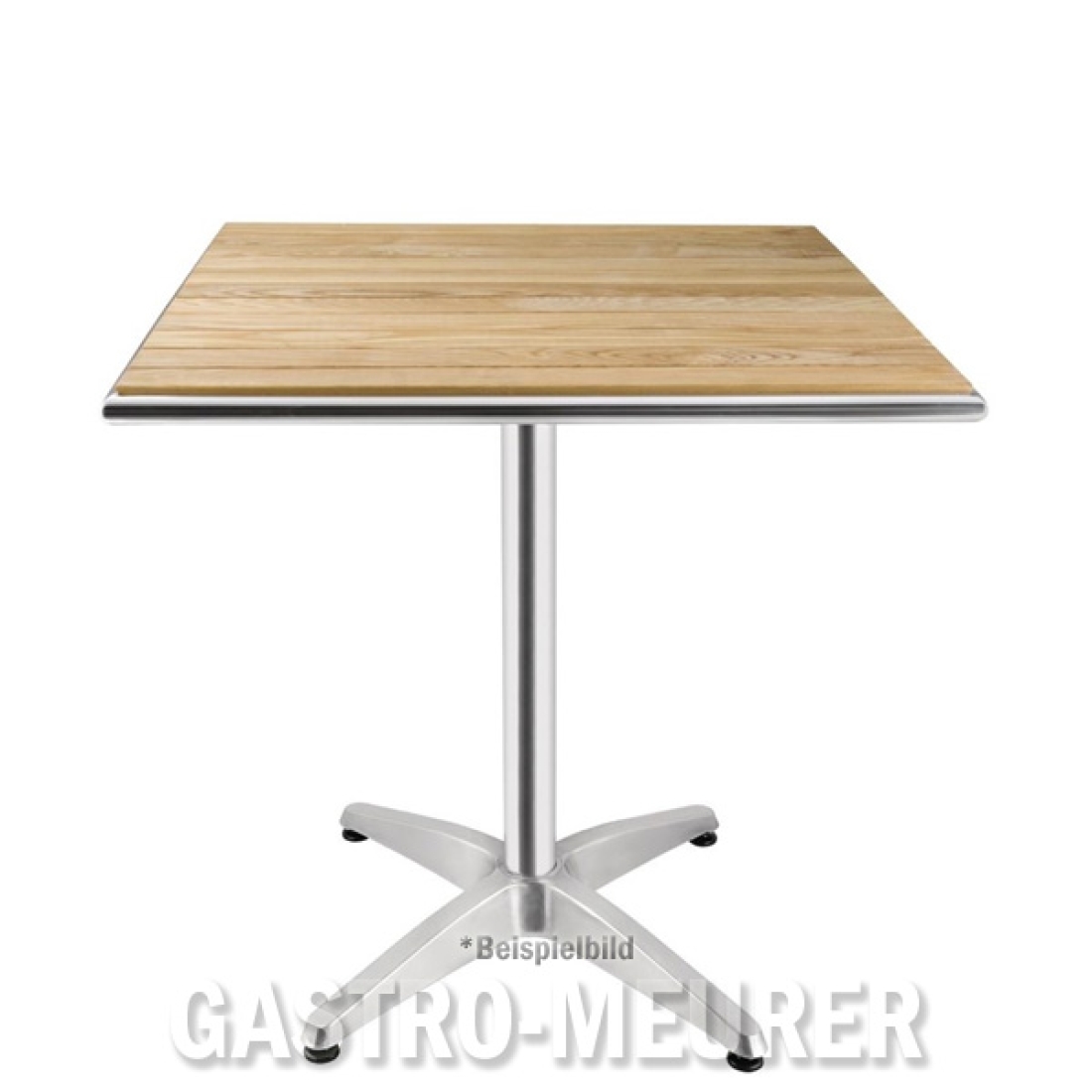 Bolero Bistrotisch quadratisch 1 Bein 70 cm Eschenholz + Edelstahl
