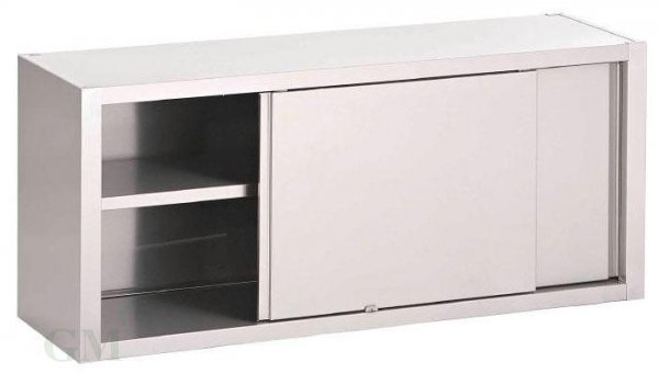 Edelstahl Wandhängeschrank 1500 x 400 mm mit Schiebetüren