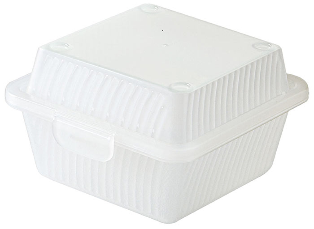 Eco-Takeouts Mehrweg-Hamburger Box, 12,5 x 13 x 8 cm, weiß