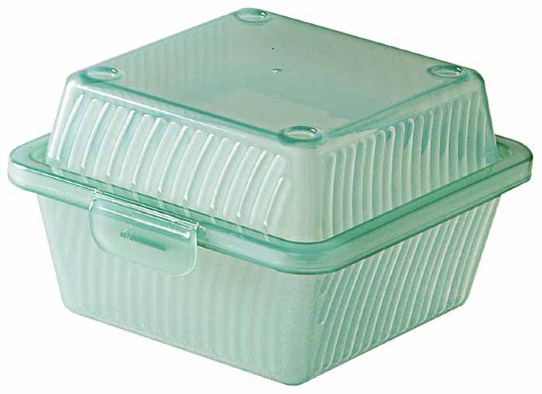 Eco-Takeouts Mehrweg-Hamburger Box, 12,5 x 13 x 8 cm, grün