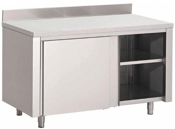 Edelstahl Arbeitsschrank 1500 x 700 mm mit Aufkantung