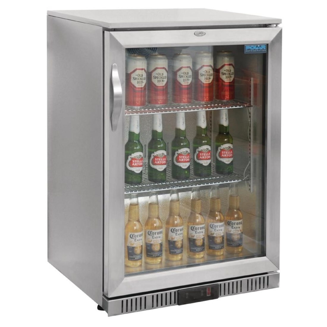 Edelstahl Barkühlschrank mit 1 Klapptür 138 l