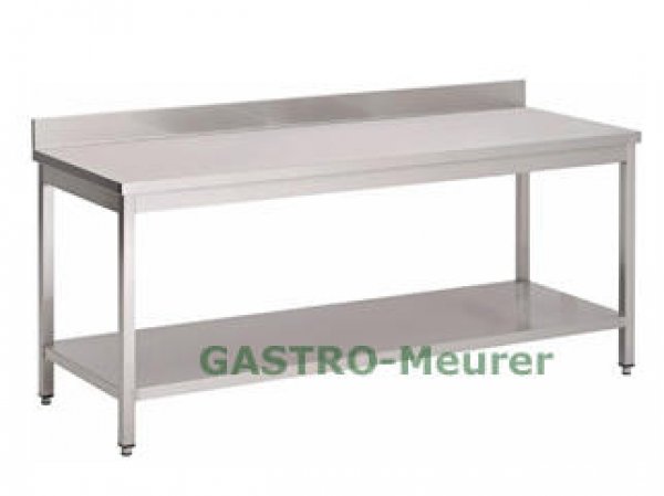 Arbeitstisch 1600 x 700 mm mit Bodenablage und Aufkantung