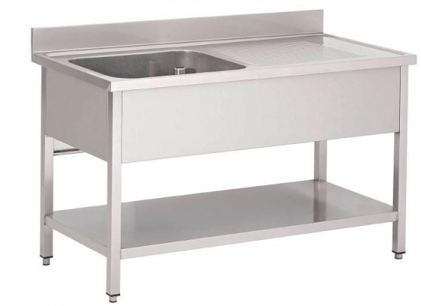 Spültisch 1200 x 700 mm mit 1 Becken