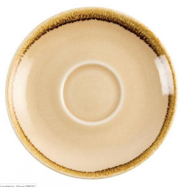 Olympia Kiln Kaffee-/Cappuccino-Untertasse Sandstein 14 cm VPE: 6 Stück