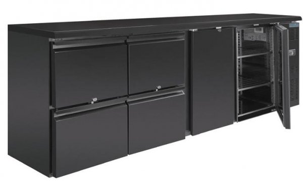 Barkühlschrank 2 Klapptüren + 4 Schübe