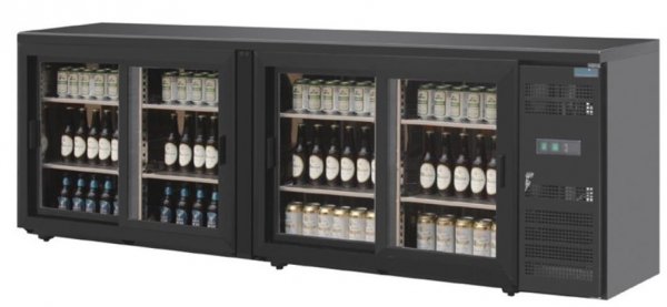 Barkühlschrank mit 4 Glas-Schiebetüren