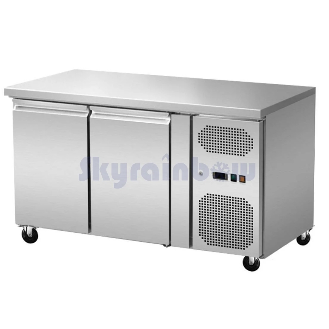 Kühltisch 2 Türen, Umluft, 136x70 Skyrainbow THP2100TN
