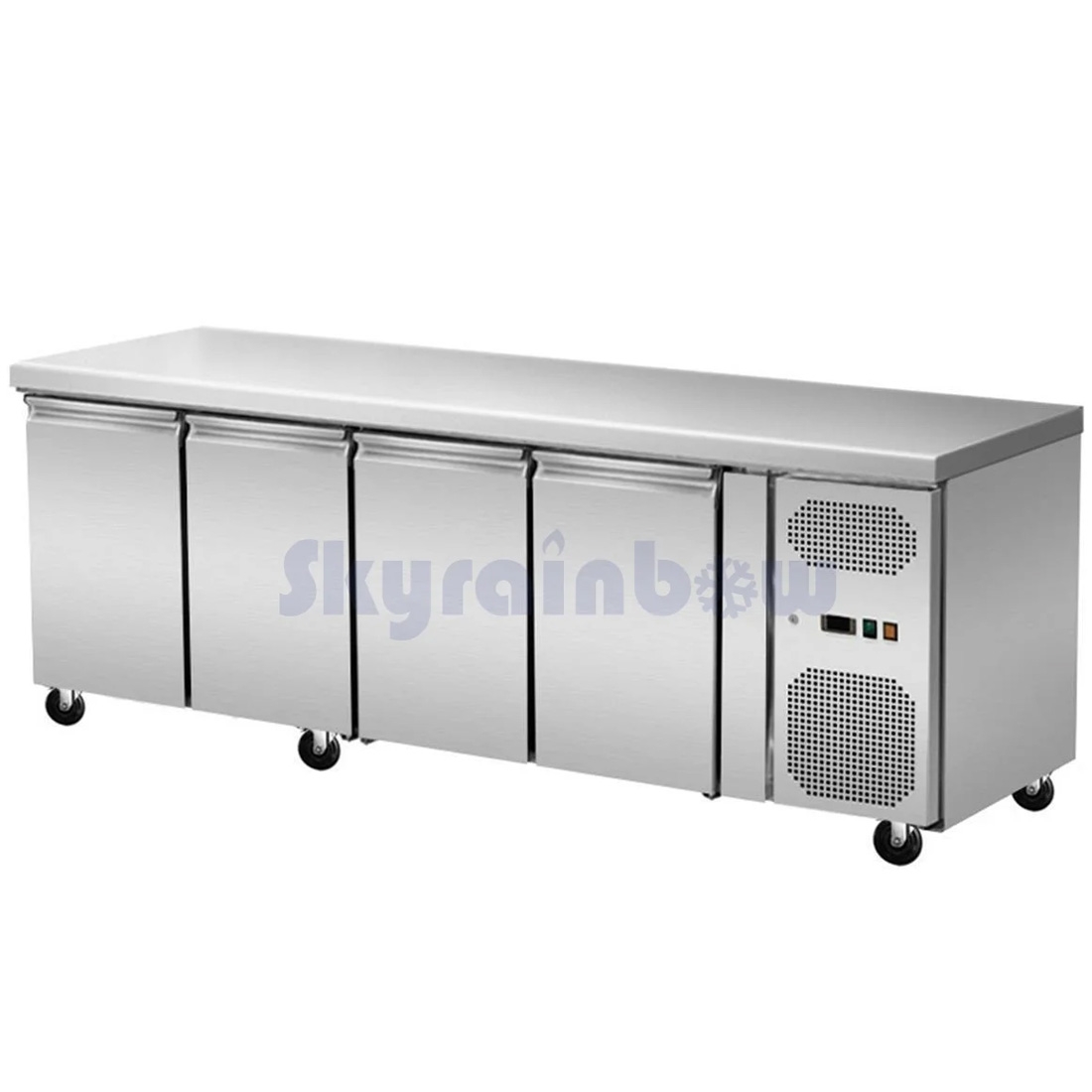 Kühltisch 4 Türen, Umluft, 223x70 Skyrainbow THP4100TN