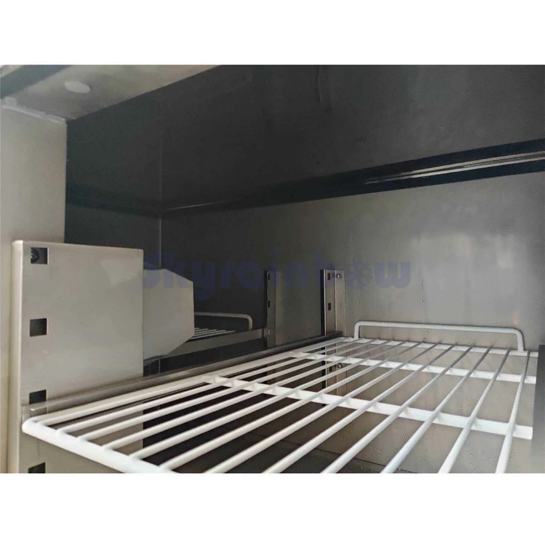 SNACK-Line, Kalte Theke, 4x GN1/1, Granit rosa-grau, 153x82x85.5 Klarglas, Zwischenablage Skyrainbow THSAI158GR_FG