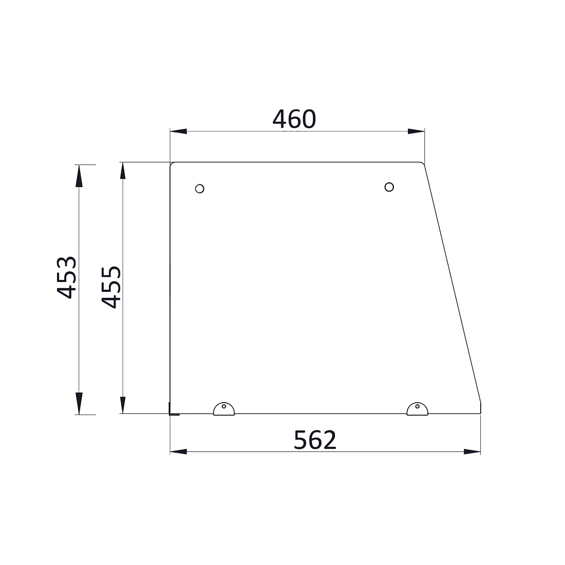 Saladette 2 Türen, 90 x 70 gerader Glasaufbau, Klarglas Skyrainbow THS90_VG