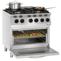 Mobile Preview: Bartscher 4 Flammen-Gasherd mit Elektro Ofen Serie MFGO