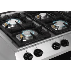 Mobile Preview: Bartscher 4 Flammen-Gasherd mit Elektro Ofen Serie MFGO