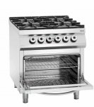Bartscher 4 Flammen-Gasherd m. Elektrobackofen GN 2/1 Serie 900