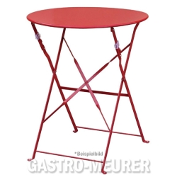 Mobile Preview: Bolero Klappbarer Terrassentisch rund, Stahl, rot