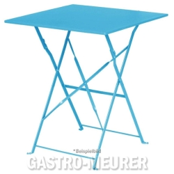 Mobile Preview: Bolero Klappbarer Terrassentisch quadratisch, Stahl, azurblau
