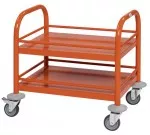 kleiner Servierwagen 2-etagig mit Reling orange, versandkostenfrei