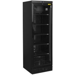 NordCap KU 385 G Black Umluft-Glastürkühlschrank