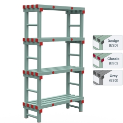 REA Euro-Regal T=500 mm 4 Böden H=1450 mm 6 versch. Längen REA Kunststoffregal Lagerregal Euroregal regal gastro-inox ESC1005BA120435 ESC1205BA120435 ESC1405BA120435 ESC1505BA120435 ESC1805BA120435 ESC2005BA120435 ESD1005BA120435 ESD1205BA120435 ESD1405BA