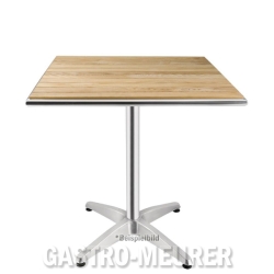 Mobile Preview: Bolero Bistrotisch quadratisch klappbar 1 Bein 60 cm Eschenholz + Alu
