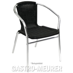 Mobile Preview: Bolero Rattanstühle stapelbar schwarz