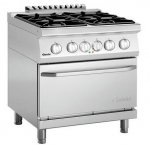 Bartscher 4 Flammen-Gasherd m. Elektrobackofen 2/1 GN Serie 700