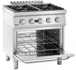 Bartscher 4 Flammen-Gasherd m. Gasbackofen 2/1 GN Serie 700