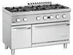 Bartscher 6 Flammen-Gasherd m. Gasbackofen 2/1 GN Serie 700