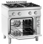 Bartscher 4 Flammen-Gasherd m. Elektrobackofen 1/1 GN Serie 700