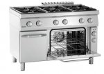 Bartscher 6 Flammen-Gasherd m. Elektro-Umluftbackofen Serie 700,