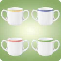 Community Kaffeebecher 2 Henkel 0,28 l Pinselband Seltmann Weiden