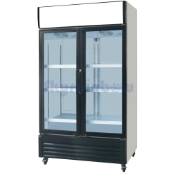 Mobile Preview: Getränkekühlschrank mit Display 810 Liter Skyrainbow LC828MAF Kühlschrank Glastür Getränke
