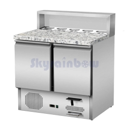Pizzasaladette 2 Türen, Aufsatz Edelstahl, 90x70 Skyrainbow THPS900