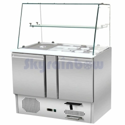 Saladette 2 Türen, 105 x 70 gerader Glasaufbau, Klarglas Skyrainbow THS92_VG