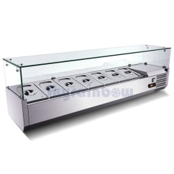 Kühlaufsatzvitrine GN 1/4, 140 x 34, Glasaufsatz Skyrainbow THV1400/330