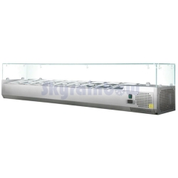 Kühlaufsatzvitrine GN 1/4, 200 x 34, Glasaufsatz Skyrainbow THV2000/330
